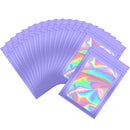100 Pc Smell Proof Mylar Bags Resealable Odor Proof Bags Holographic Packaging Pouch Bag With Clear Window For Food