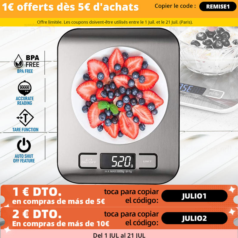 Digitale Küchenwaage 5 kg / 10 kg Lebensmittel Multifunktions 304 Edelstahl Balance LCD Display Messung Gramm Unzen Kochen Backen