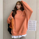2021 Frühling und Herbst neue Spleißen Pullover Mode Korean dick und dünn Damen Sweatshirt Navy Grau Schwarz Rosa Damen Hoodi
