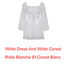 IAMHOTTY Chiffon Slash Neck Minikleid Damen Sommer Strand Urlaub Langarm Korsett Verband Sommerkleid Party Casual Kleider Pink