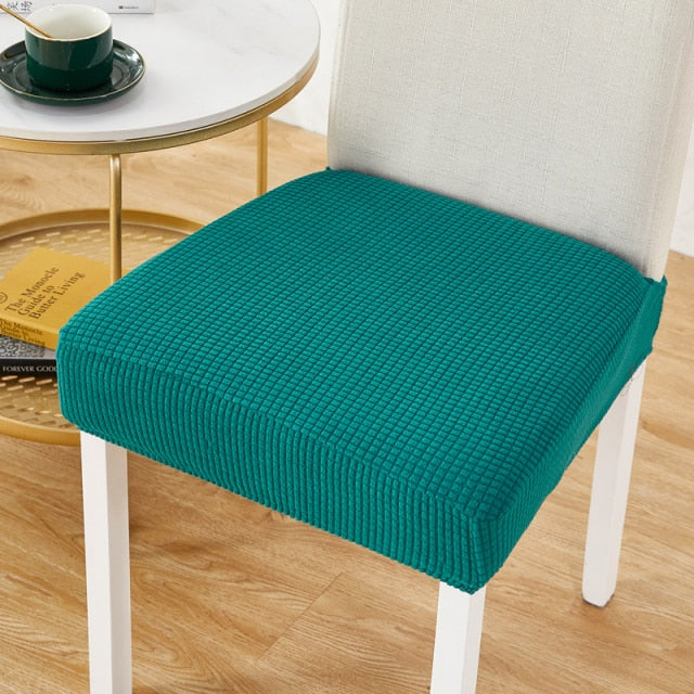 Funda de asiento estampada sólida elástica para fundas de silla para comedor funda protectora para silla funda de silla elástica gruesa
