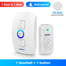 KERUI M525 Drahtlose wasserdichte Türklingel Smart Home Security Welcome Chime Kit Türklingel Alarm LED-Licht Außenknopf Batterie