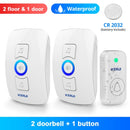 KERUI M525 Drahtlose wasserdichte Türklingel Smart Home Security Welcome Chime Kit Türklingel Alarm LED-Licht Außenknopf Batterie