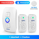 KERUI M525 Drahtlose wasserdichte Türklingel Smart Home Security Welcome Chime Kit Türklingel Alarm LED-Licht Außenknopf Batterie