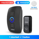 KERUI M525 Drahtlose wasserdichte Türklingel Smart Home Security Welcome Chime Kit Türklingel Alarm LED-Licht Außenknopf Batterie