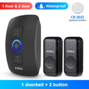 KERUI M525 Drahtlose wasserdichte Türklingel Smart Home Security Welcome Chime Kit Türklingel Alarm LED-Licht Außenknopf Batterie