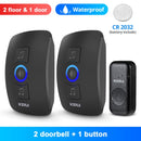 KERUI M525 Drahtlose wasserdichte Türklingel Smart Home Security Welcome Chime Kit Türklingel Alarm LED-Licht Außenknopf Batterie