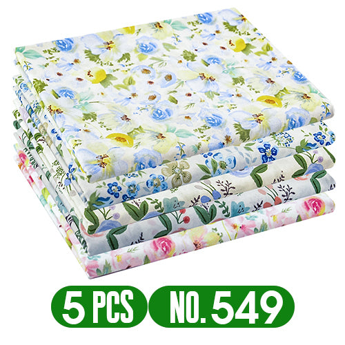 Teramila 5 PCS/Pack Cotton Fabirc Flower Printed Cloth For Dress Sewing Patchwork Fabrics DIY Handicraft Quilting Needlework