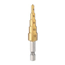 HSS-Stahl-Titan-Stufenbohrer-Handwerkzeug-Sets 3-12 4-12 4-20 4-32 mm Stufenkegelschnitt Holzbearbeitungs-Holz-Metallbohrer-Set