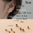 La Monada Sterling Silber Ohrstecker Damen zwei Kugeln fein 925er Silber Schmuck Damen Ohrstecker Ohrstecker Silber 999 Keep Piercing Nuss