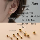 La Monada Sterling Silber Ohrstecker Damen zwei Kugeln fein 925er Silber Schmuck Damen Ohrstecker Ohrstecker Silber 999 Keep Piercing Nuss