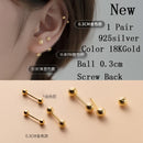 La Monada Sterling Silber Ohrstecker Damen zwei Kugeln fein 925er Silber Schmuck Damen Ohrstecker Ohrstecker Silber 999 Keep Piercing Nuss