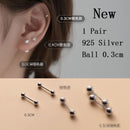 La Monada Sterling Silber Ohrstecker Damen zwei Kugeln fein 925er Silber Schmuck Damen Ohrstecker Ohrstecker Silber 999 Keep Piercing Nuss