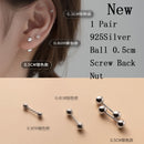 La Monada Sterling Silber Ohrstecker Damen zwei Kugeln fein 925er Silber Schmuck Damen Ohrstecker Ohrstecker Silber 999 Keep Piercing Nuss