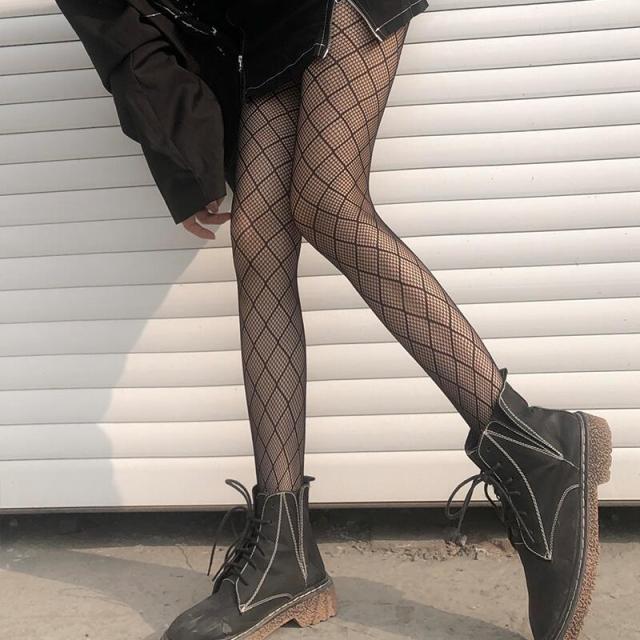 Sexy Women High waist fishnet stocking club tights panty knitting net pantyhose mesh lingerie Anime Lolita Cosplay Costumes 2021