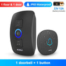 KERUI M525 Drahtlose wasserdichte Türklingel Smart Home Security Welcome Chime Kit Türklingel Alarm LED-Licht Außenknopf Batterie