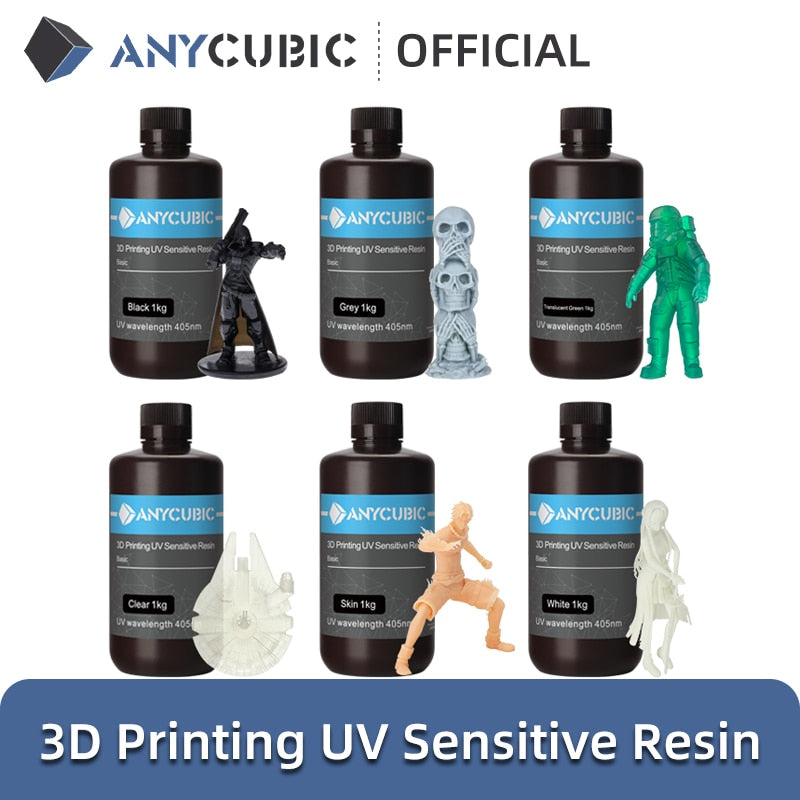 ANYCUBIC 405 nm UV-Harz für Photon 3D-Drucker Photon-S Druckmaterial LCD UV-empfindlich Normal 500 ml/1 l Flüssigkeitsflasche