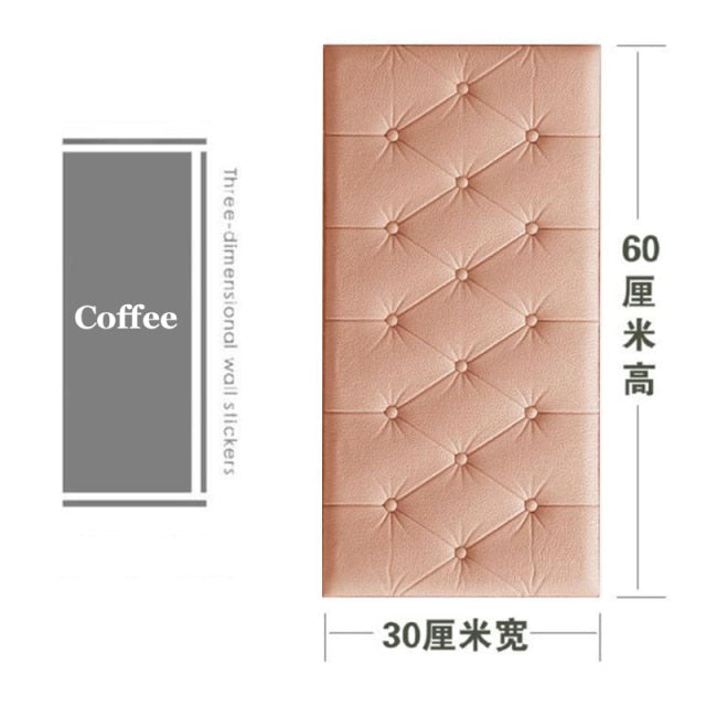 Verdicken Sie selbstklebende Kopfteil Soft Bag Anti-Kollisions-Wandaufkleber Tatami Soft Stickers Imitation Soft Bag Bettwandaufkleber