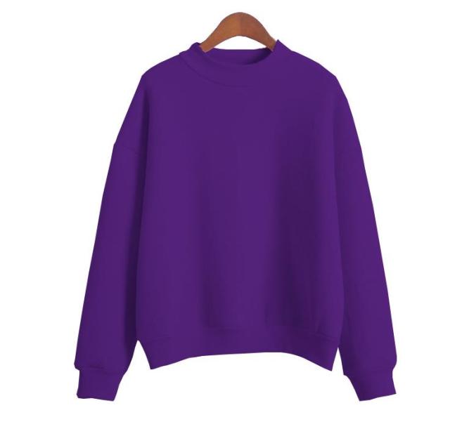 Sudaderas de mujer 2021 dulce coreano cuello redondo suéteres de punto grueso Otoño Invierno Color caramelo sudaderas sueltas ropa de mujer sólida