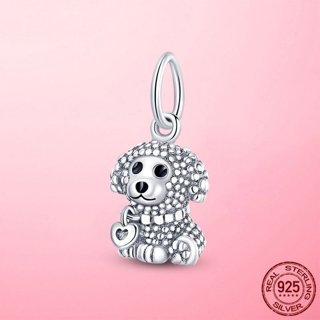 100% 925 Sterling Silber Charms Paw Footprints Beads Cat Love Heart Charms passen zu Original Pan Bracelet Silber 925 Schmuck