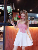 Sexy Nachtclub Damenbekleidung 2021 Sommer Tube Top Nachtclub Prinzessin Slim Backless Slip Sweet Plaid Dress