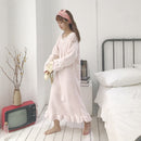 Dickes, langärmliges Nachthemd für Damen Herbst und Winter im koreanischen Stil, frischer Pyjama, lässige Homewear, mittellanges Kleid für Studenten