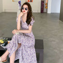 Sommerkleid Französisches elegantes florales Chiffonkleid 5813 #