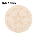 Geschnitzter Altar aus Holz, Wahrsagerei, Pendelbrett, Stern, Sonne, Mond, lasergeschnittene Scheibe, Holzsockel, Untersetzer, Wandschild, Dekoration, sechseckig, spitz