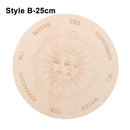 Geschnitzter Altar aus Holz, Wahrsagerei, Pendelbrett, Stern, Sonne, Mond, lasergeschnittene Scheibe, Holzsockel, Untersetzer, Wandschild, Dekoration, sechseckig, spitz