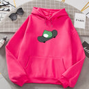 Winter Frosch Übergroßes Sweatshirt Männer und Frauen Hoodies Harajuku Warmer Pullover Kordelzug Rosa Damen Koreanischer Stil