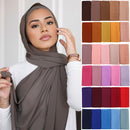 Einfarbiger Chiffon-Schal, Hijab-Stirnband, weiblicher islamischer Kopfbedeckungswickel für Frauen, muslimischer Jersey, Hijabs, Haarschals, Kopftuch