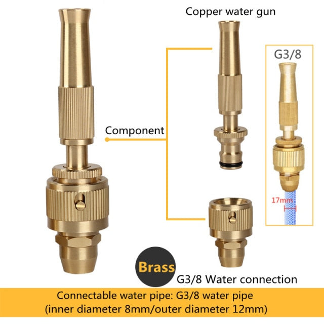 Multi-Function  Car Wash High Pressure Durable Hand-Held Tools Home Garden Irrigation Spray Gun Adjustable Brass Sprinkler
