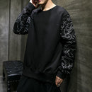 Herbst Winter Chinesischer Stil Herren Hoodies Bestickter Pullover Rundhals Pullover Jacke Lose Große Langärmelige Top