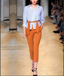 Siehe Orange Mode 2017 Sommer Herbst Seidenanzüge mit Schärpen Dame Casual Büro Zweiteiler Hochwertige Frauen Anzüge SO676703