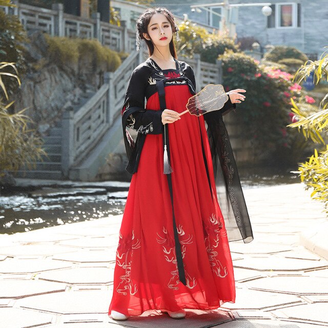 Ropa de estilo chino nacional Han adulto femenino diario Han elemento bordado foto puesta en escena ropa