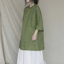 2021 estilo chino algodón y lino suelto casual diario servicio a domicilio traje qipao collar oriental bordado té arte qipao top