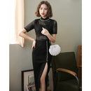 Herbst und Winter New 2020 Modified Cheongsam Daily Retro Young Lace Long Dress Cheongsam Dress B411