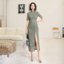 Herbst und Winter New 2020 Modified Cheongsam Daily Retro Young Lace Long Dress Cheongsam Dress B411