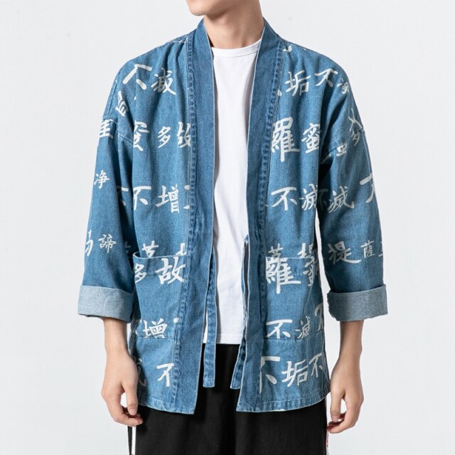 Nationaler Strickjacke-Mantel der chinesischen Art-Männer lose Mode-Oberseiten-beiläufiger japanischer Kimono Han-Tang-Anzug traditionelle chinesische Kleidung