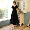 Burgund Ballkleider V-Ausschnitt Velours Party Langes Abendkleid Sexy Rückenfreie Abendkleider Robe De Soiree