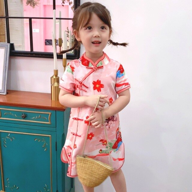 Mädchen Cheongsam 2021 Neues Kleid, Prinzessinnenkleid, Hanfu, Tang-Anzug für Kinder