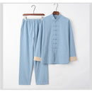 Leinen Solide Traditionellen Chinesischen Stil Tops Hosen für Männer Farbe Kung Fu Tang Anzug Neujahr Festival Herbst Freizeitjacke Kleidung