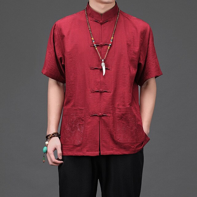 Tang suit ropa de verano para hombres ropa de ancianos algodón y lino estilo chino traje de manga corta marea de lino