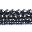 Natürliche schwarze Achate Onyx Steinperlen glatte runde lose Zwischenperlen für die Schmuckherstellung DIY Armbänder 15'' 4/6/8/10/12/14mm