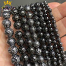 Natürliche schwarze Achate Onyx Steinperlen glatte runde lose Zwischenperlen für die Schmuckherstellung DIY Armbänder 15'' 4/6/8/10/12/14mm