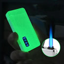 Nuevo encendedor USB de Metal a prueba de viento, encendedor Turbo Jet, encendedor LED de doble arco, encendedor de cigarros de tubo de butano eléctrico recargable a Gas