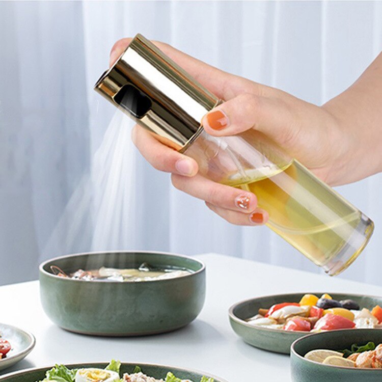 Ölsprüher zum Kochen, Olivenöl-Sprühflasche nachfüllbar, einfache Steuerung mit Skala für Heißluftfritteuse, Küche, Salat, Backen, Grillen