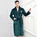 Männer Casual Kimono Bademantel Herbst Winter Flanell Lange Robe Dicke Warme Nachtwäsche Plus Größe 3XL Nachthemd Männlich Lose Home Wear
