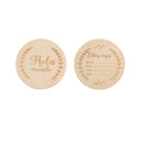 Bopoobo Baby Hölzerne Spanisch Französische Meilensteinkarte Gravierte Hölzerne Hallo Welt Meilenstein Neugeborene Kinder Fotografie Requisiten Spielzeug