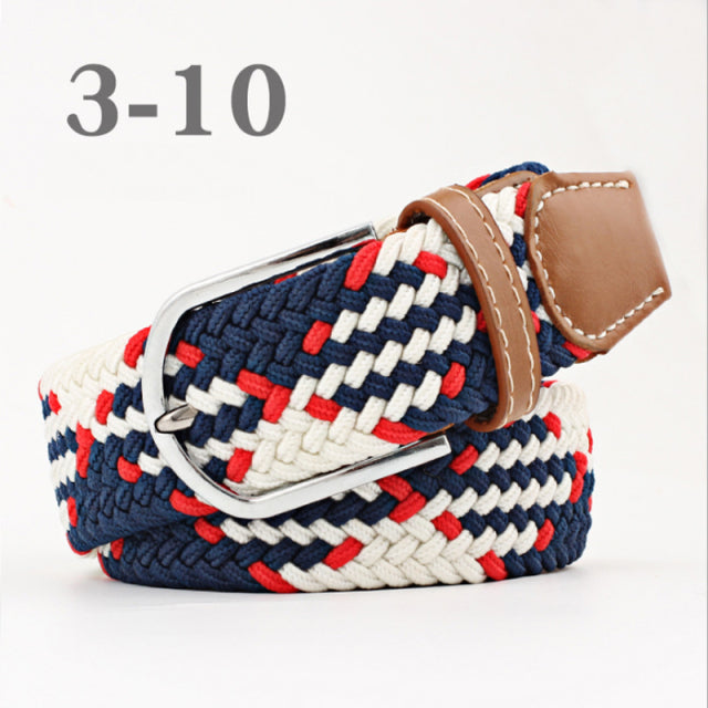 ZLD 60 Colors Female Casual Knitted Pin Buckle Men Belt Woven Canvas Elastic Expandable Braided Stretch Belts For Women Jeans